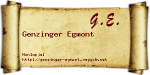 Genzinger Egmont névjegykártya